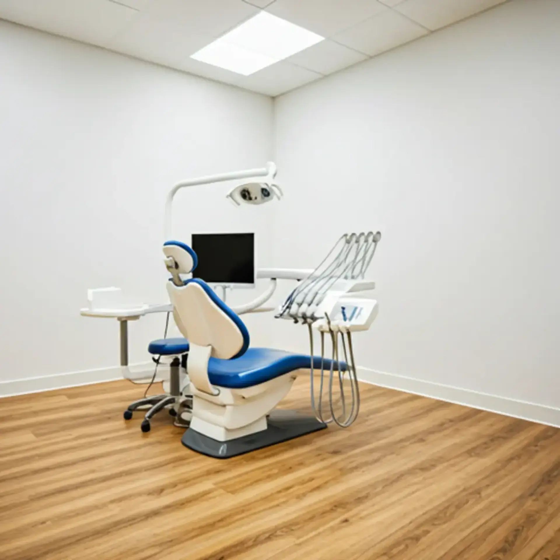 Modern dental clinic interior with advanced sleek equipment